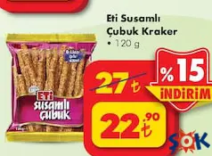 ETİ SUSAMLI ÇUBUK KRAKER 120 G fiyat ve kampanya bilgisi